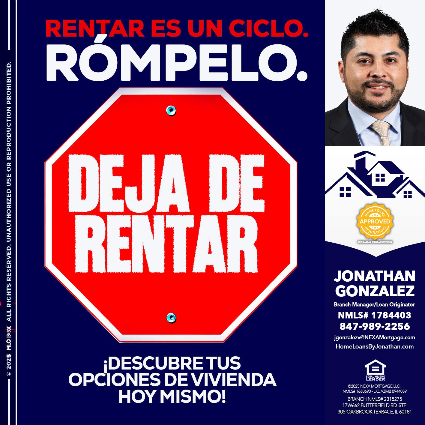 RENTAR ES UN CICLO - Jonathan Gonzalez -Branch Manager/Loan Originator