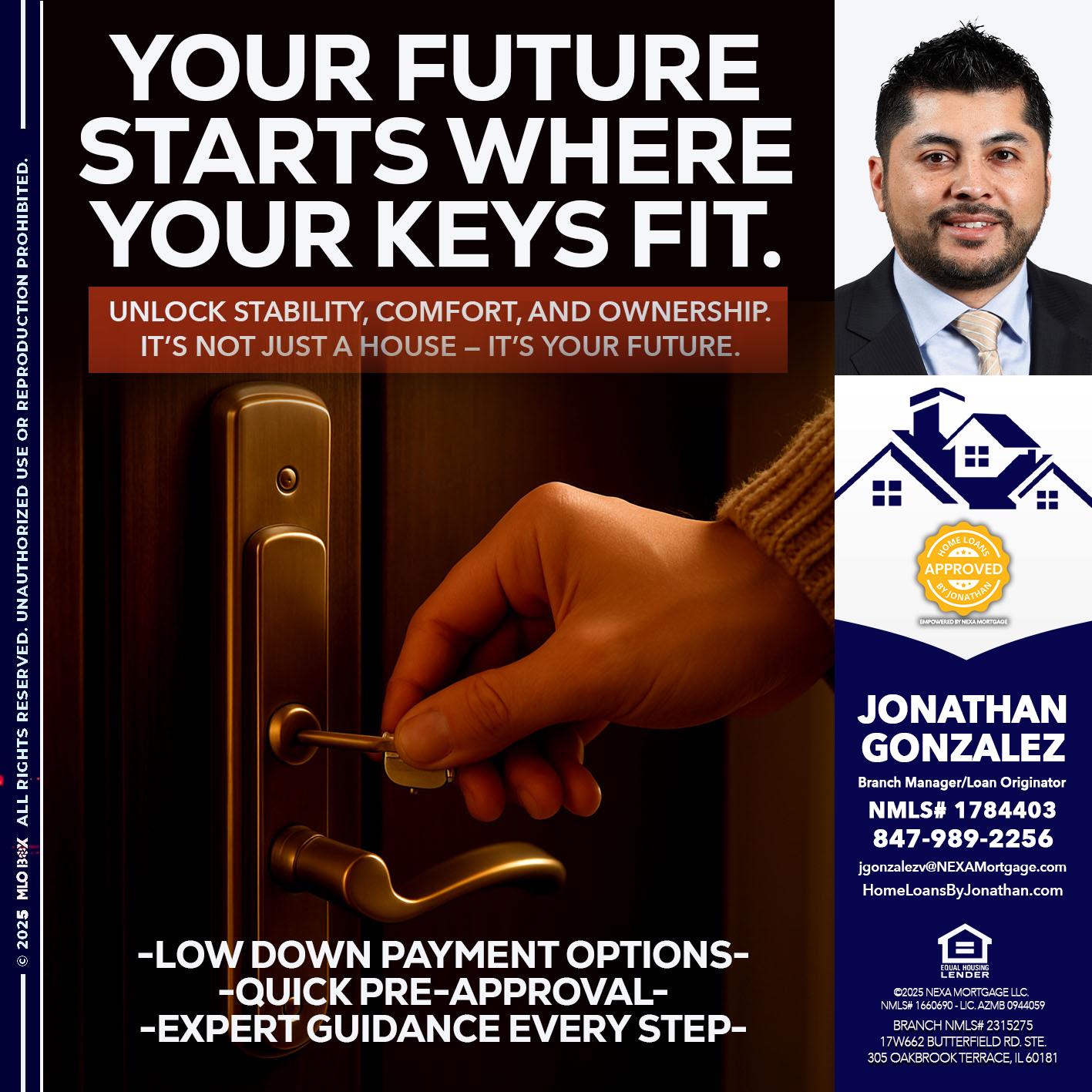 YOUR FUTURE - Jonathan Gonzalez -Branch Manager/Loan Originator