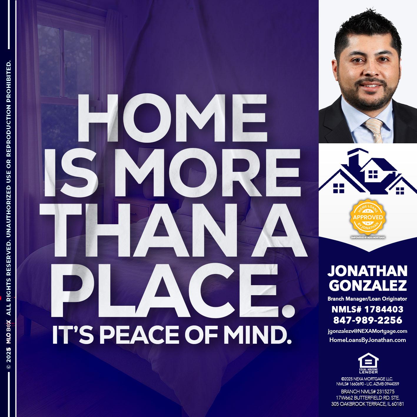 HOME IS MORE - Jonathan Gonzalez -Branch Manager/Loan Originator