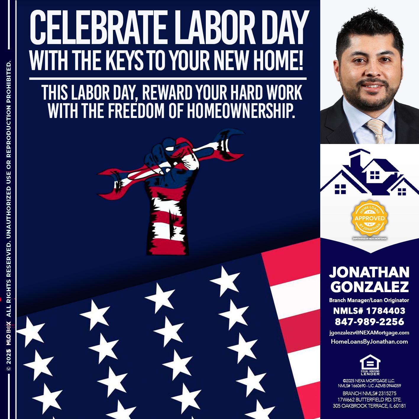 CELEBRATE LABOR DAY - Jonathan Gonzalez -Branch Manager/Loan Originator