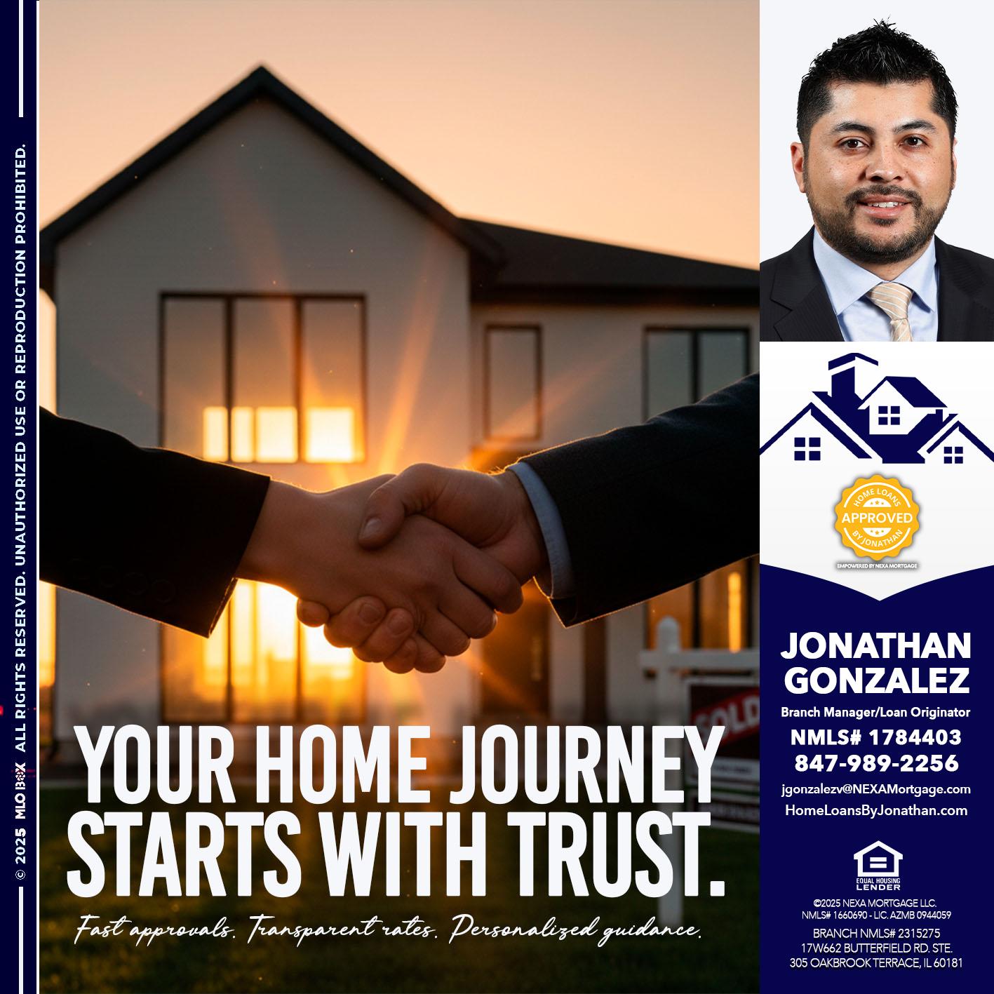 your home - Jonathan Gonzalez -Branch Manager/Loan Originator